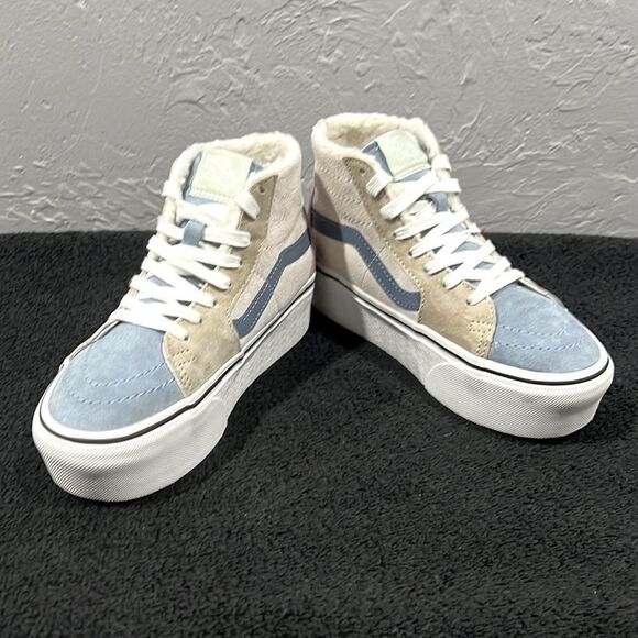 🔥 VANS Sk8 Hi Tapered Stackform Suede/Sherpa Shoes Platform Women Sz 5 - PERFEC - Picture 8 of 15